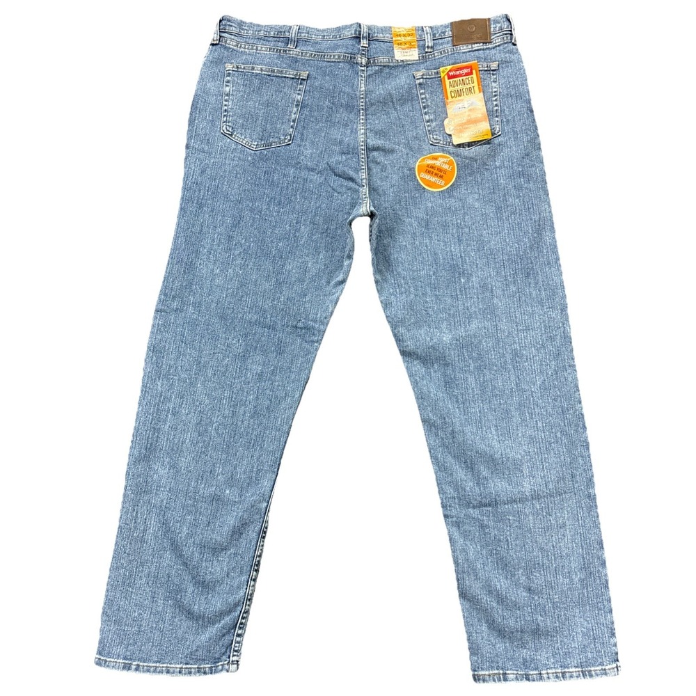 Wrangler Jeans Mens 46X32 Blue 4-Way Flex Relaxed Fit Advance Comfort NEW